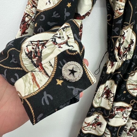 Panhandle Slim Women’s Vintage Western Cowboy Horse Equestrian All Over Print Bu - Picture 4 of 16